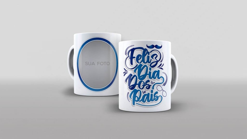 Arte para caneca feliz dia dos pais com espaço para foto azul-6169