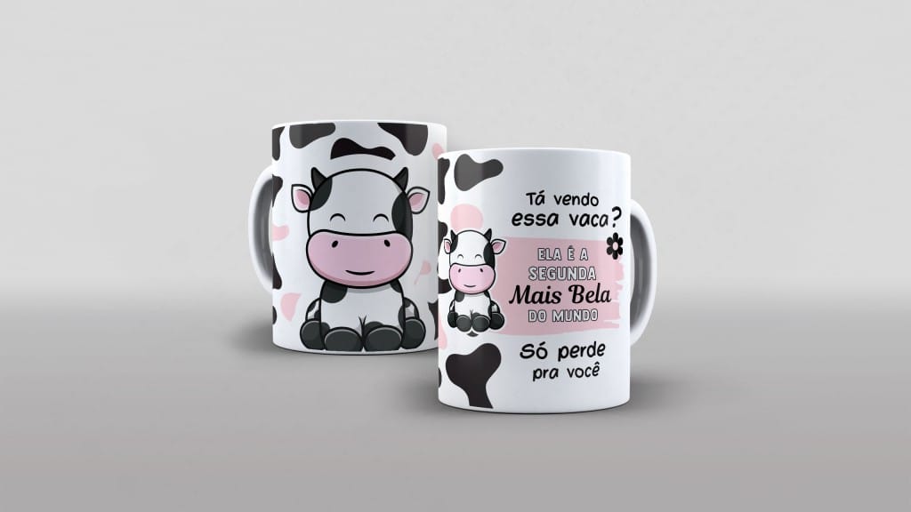 Arte Ta vendo essa vaca ela e a segunda mais bela do mundo so perde pra voce para caneca-6180