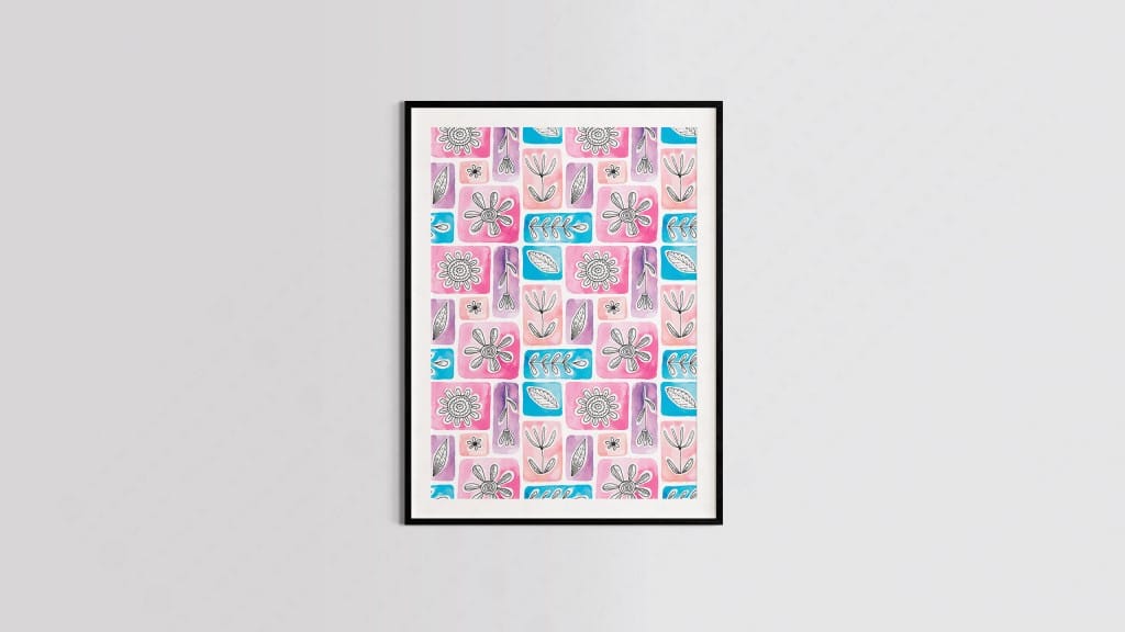 Arte flores ilustraçao minimalista estampa para quadro clube das estampas-6186