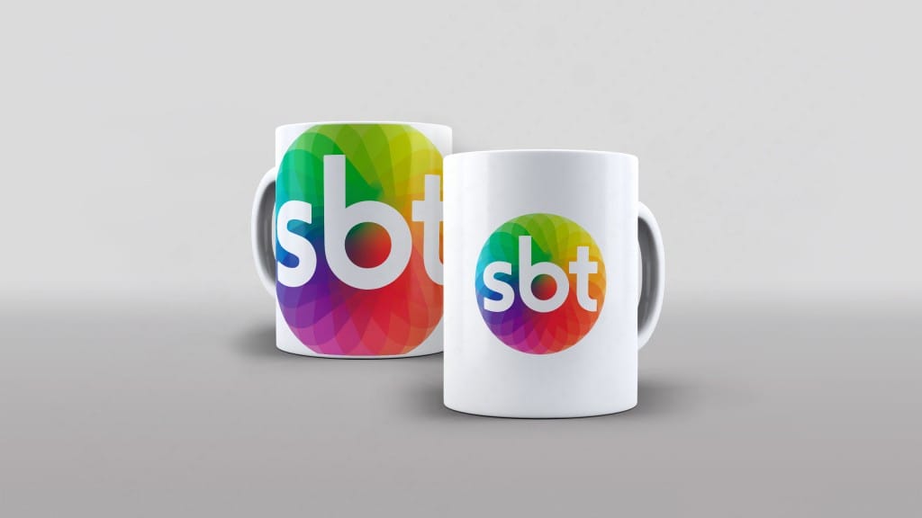 Arte para caneca logo SBT emissora brasileira de televisao-6205