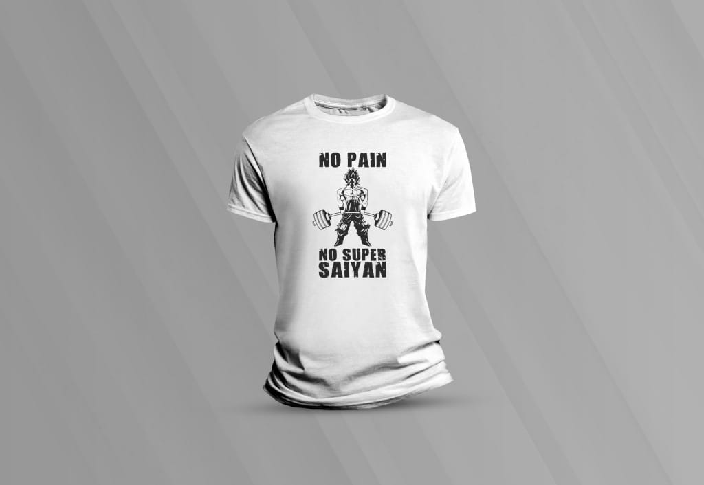 Arte no pain no super saiyn para camiseta goku saiajin pra camiseta-6206