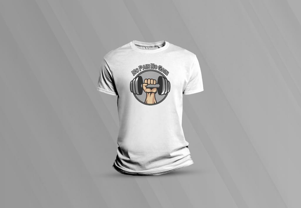 Arte no pain no gain pra camiseta-6209