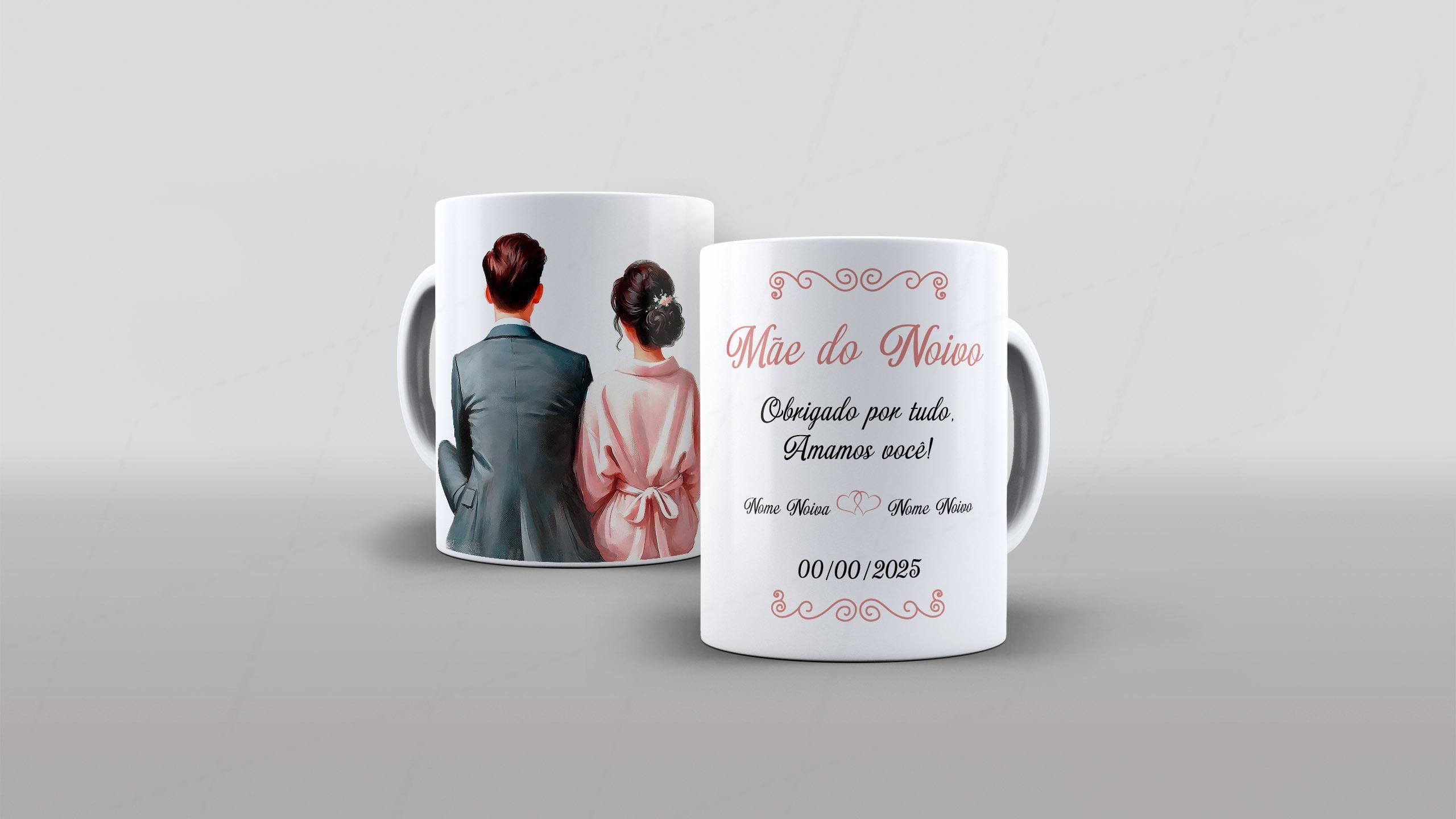 Arte mae do noivo obrigado por tudo amamos voce para caneca-6215