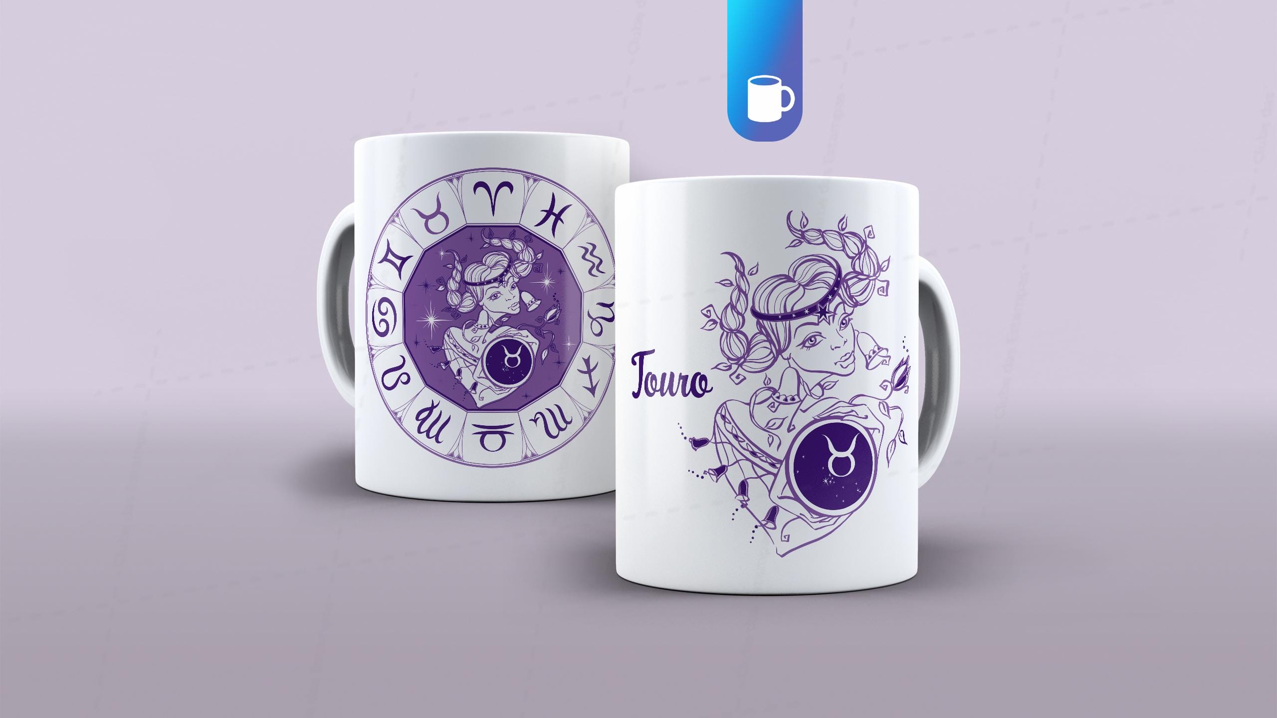 ARTE PARA CANECA SIGNO TOURO - CLUBE DAS ESTAMPAS-6245