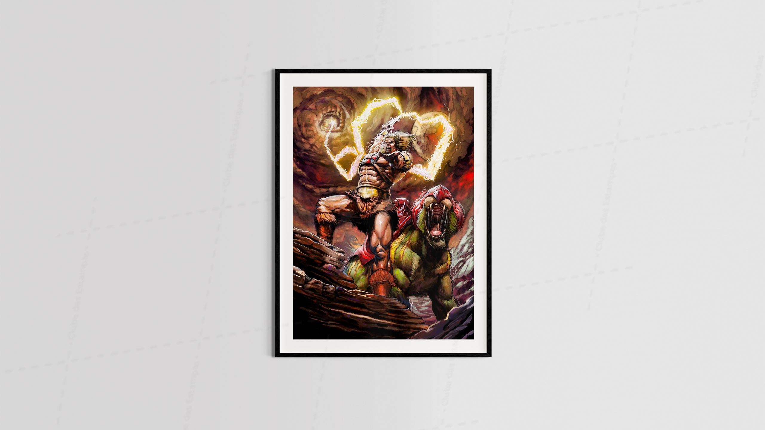 Arte he-man estilo desenho animado geek maneira - para quadros e placas decorativos (18-6311