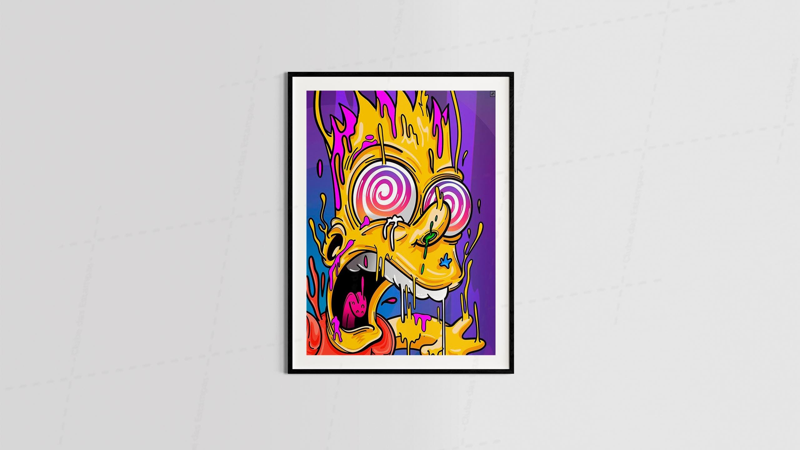 Arte bart simpsons desenho animado geek maneira para quadro e placas decorativas-6326