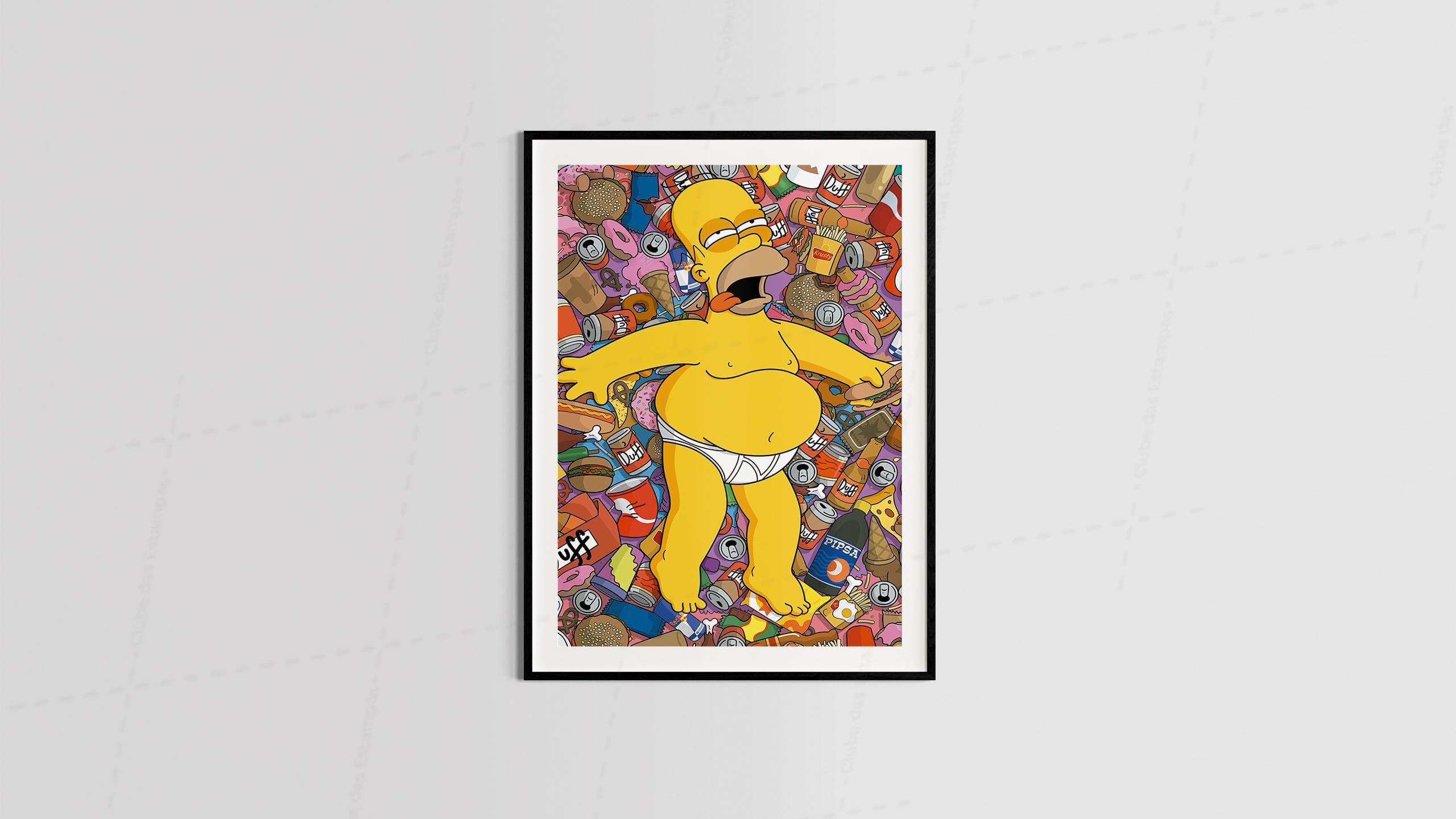 Arte homer simpsons desenho animado geek maneira para quadro e placas decorativas-6328