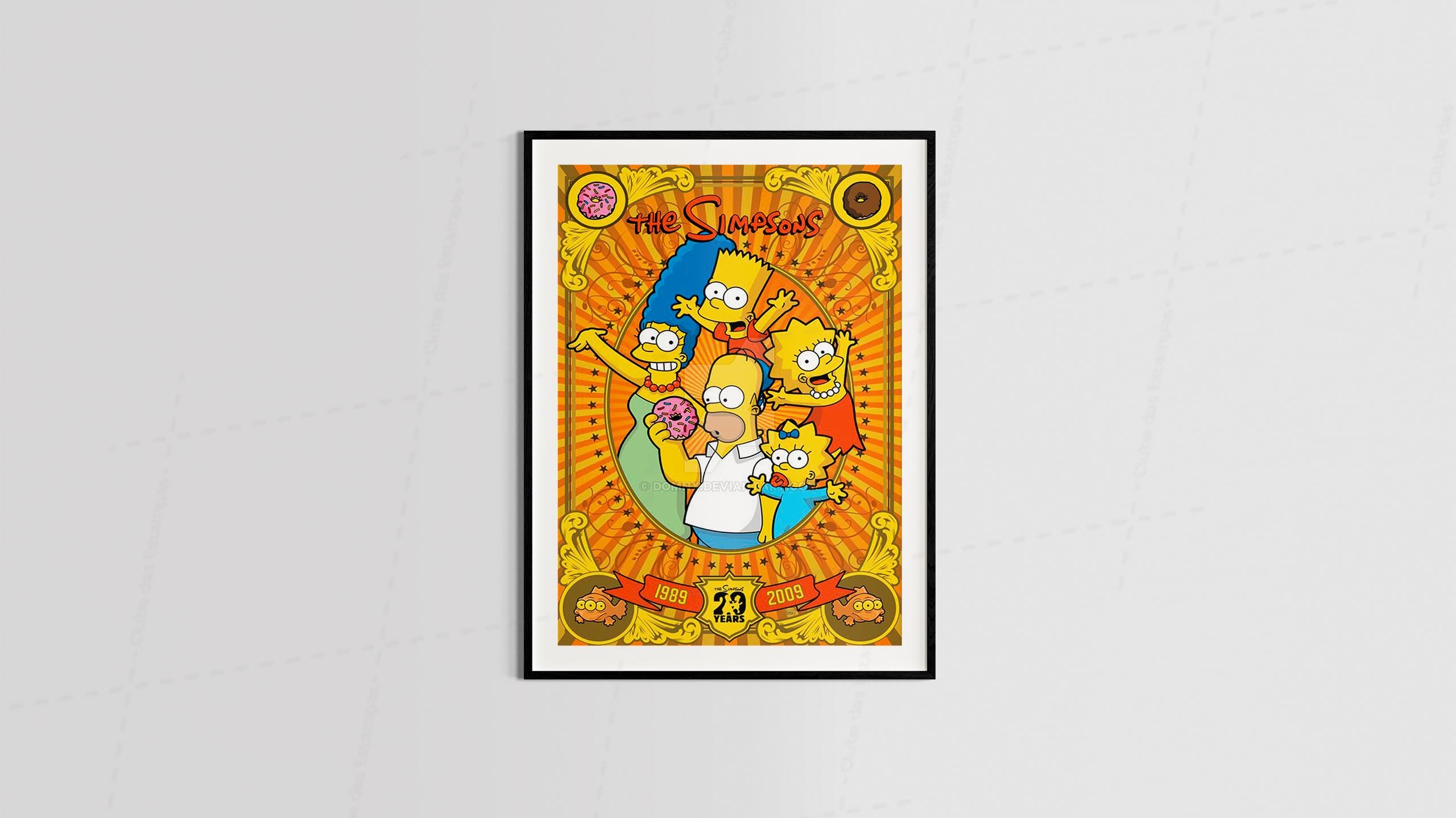 Arte familia simpsons desenho animado geek maneira para quadro e placas decorativas 5-6334