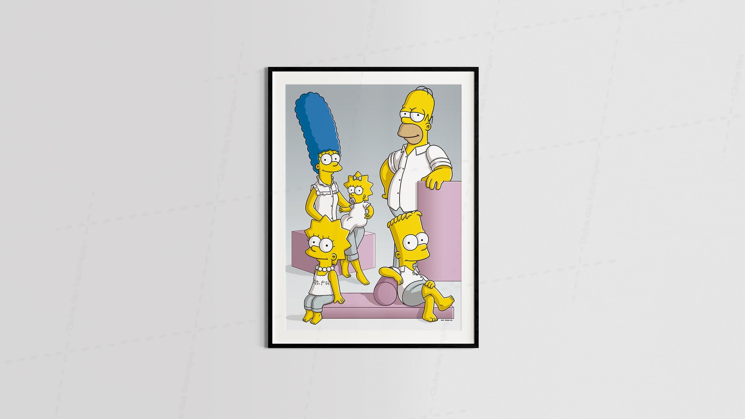 Arte familia simpsons desenho animado geek maneira para quadro e placas decorativas 7-6335