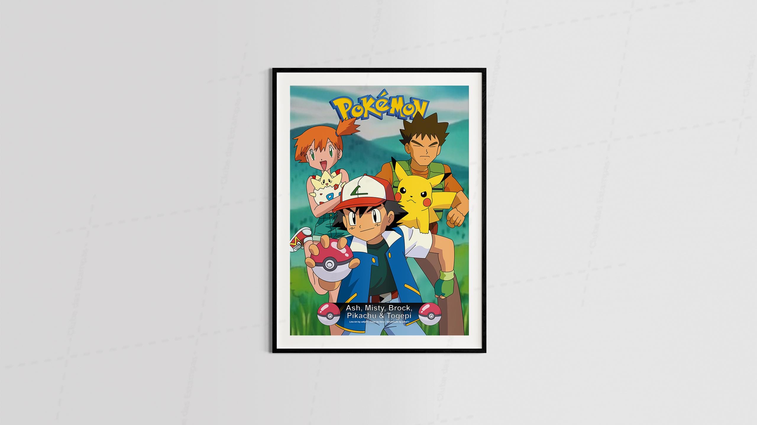 Arte pokemon 2 series animes filmes desenho animado para quadro e placas-6396
