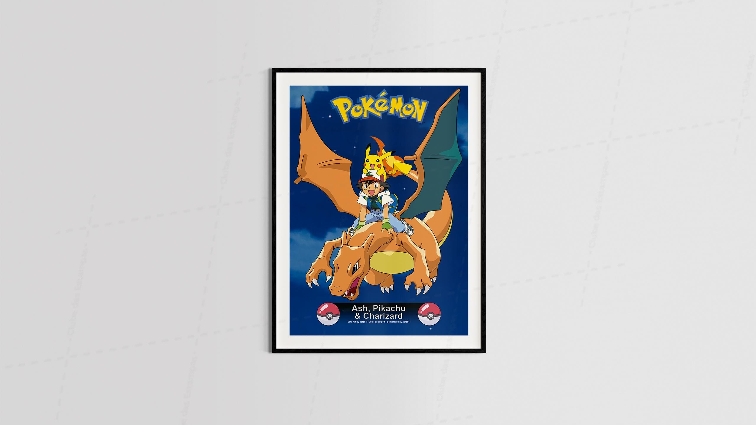 Arte pokemon 9 series animes filmes desenho animado para quadro e placas-6402