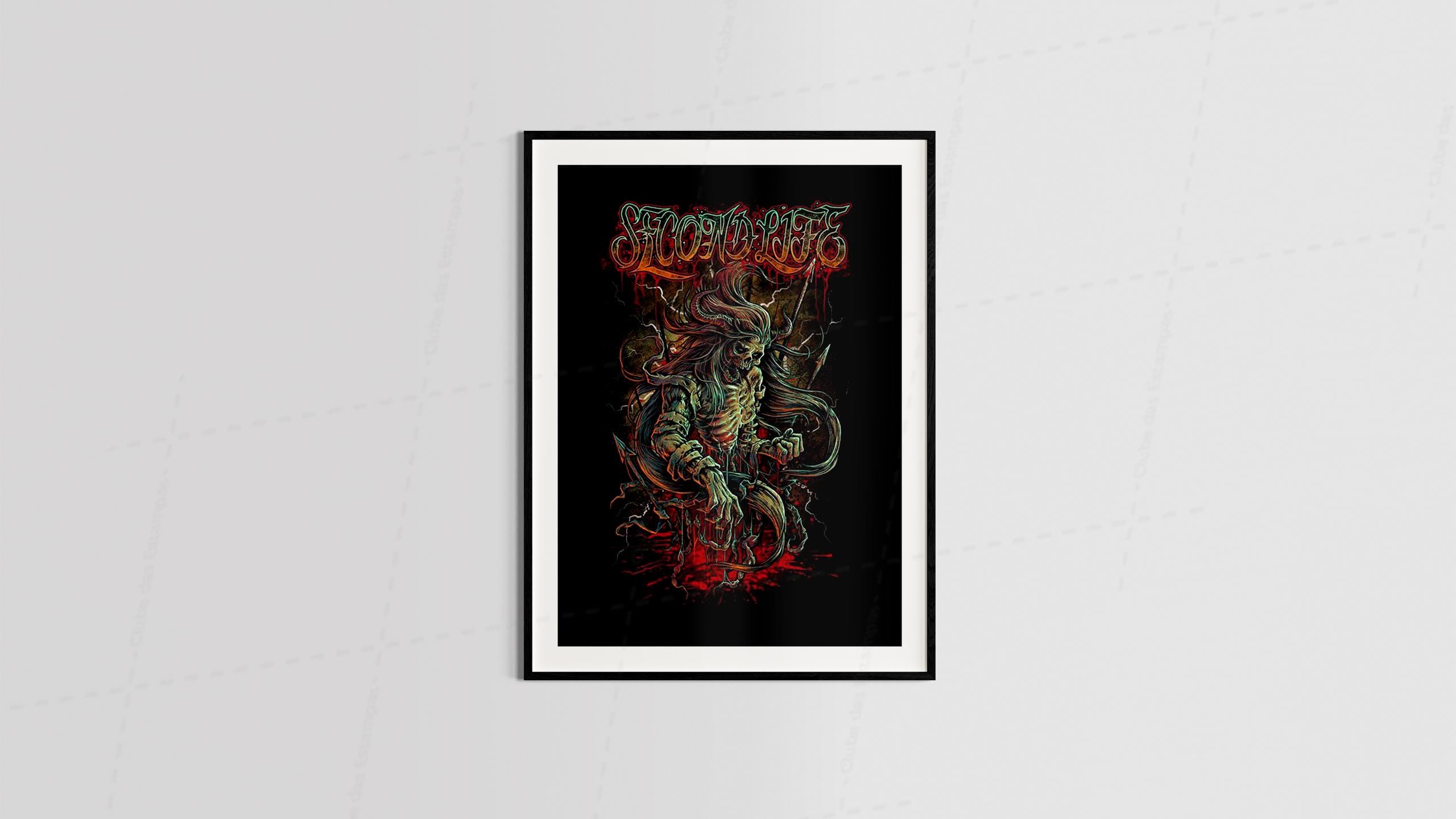 Arte eskeleto caveira sombras fantasma tema alternativo diversos pra quadros e placas-6425