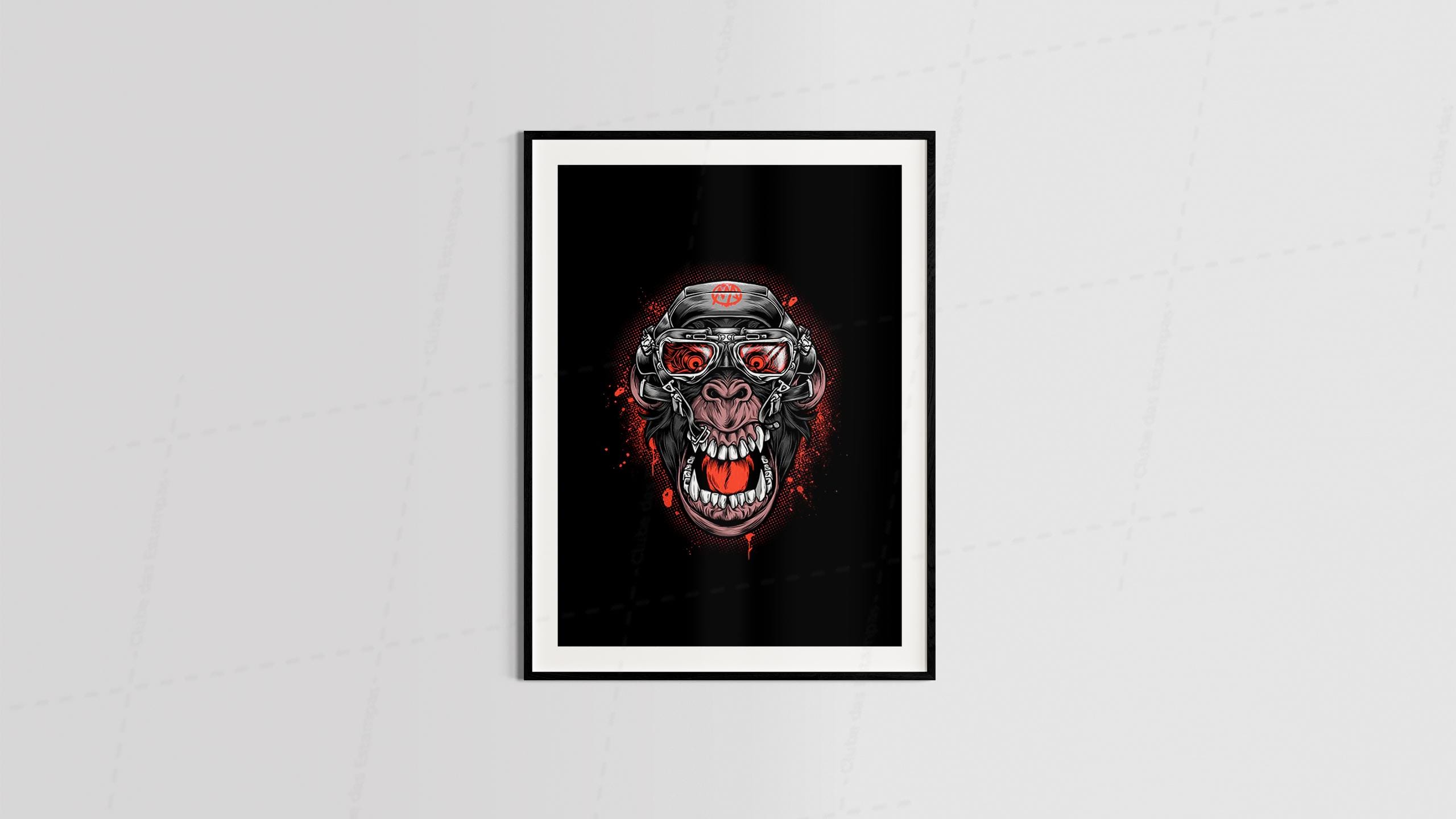 Arte macaco style tema alternativo diversos pra quadros e placas-6429