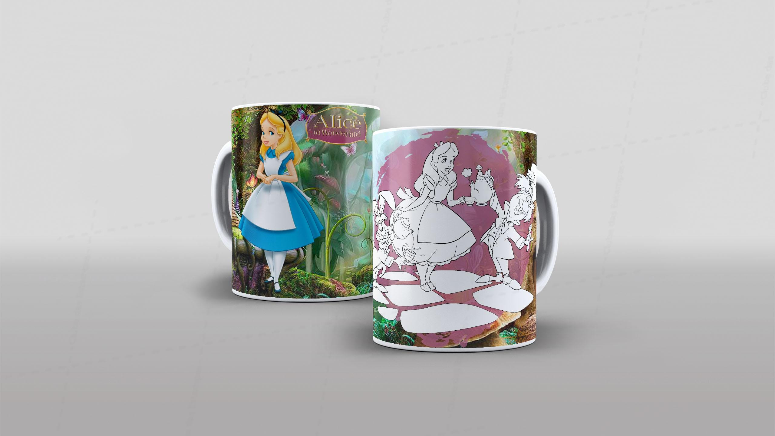Arte Alice no Pais das Maravilhas - CANECA POLÍMERO-6470