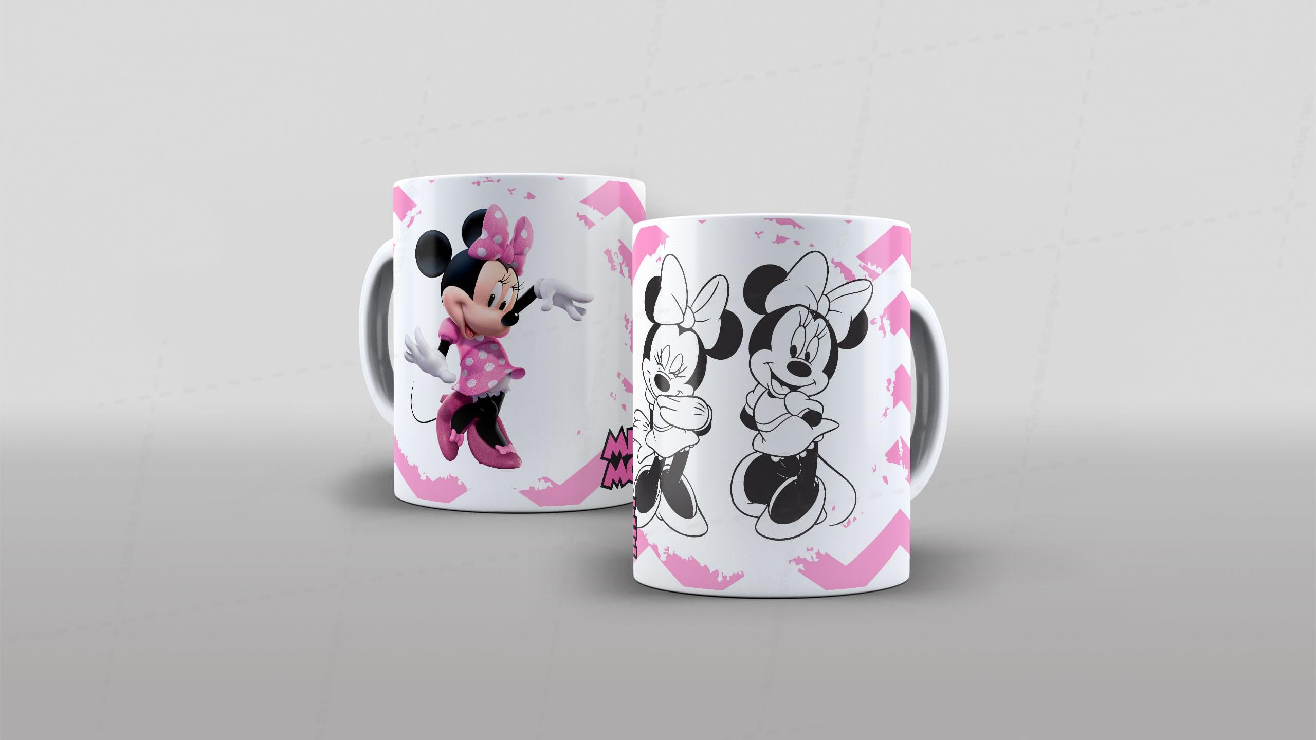Arte Minnie Rosa - CANECA POLÍMERO-6496