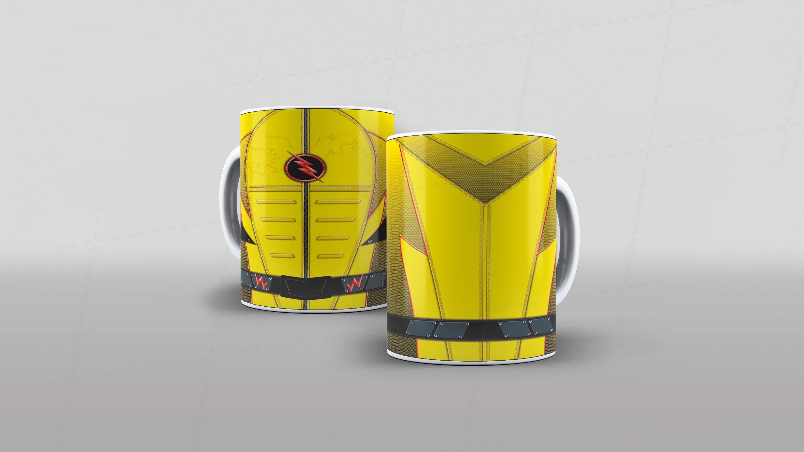 Arte caneca camiseta corpo roupa herois DC flash amarelo-6552