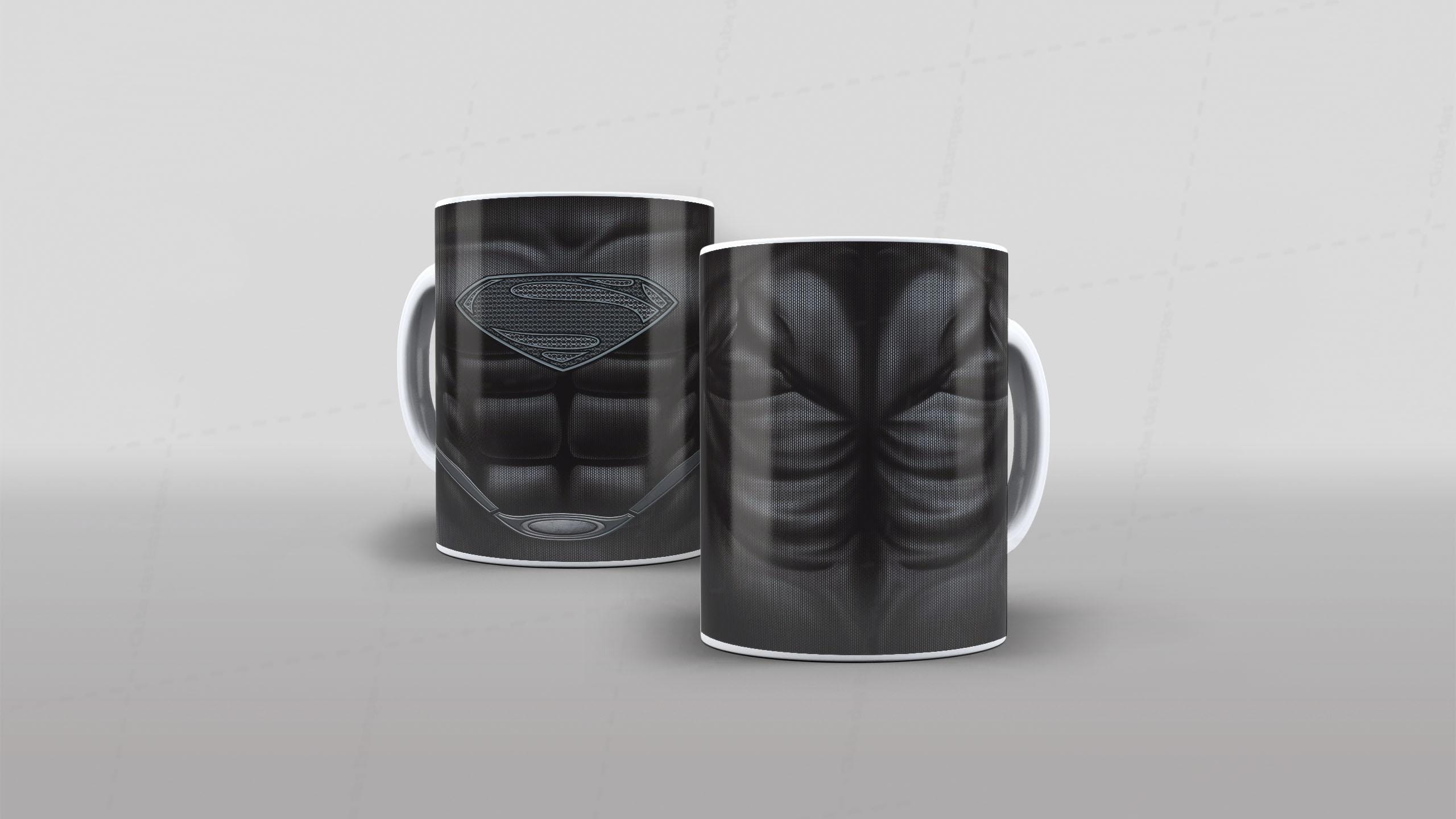 Arte caneca camiseta corpo roupa herois DC super homem preto superman black-6567