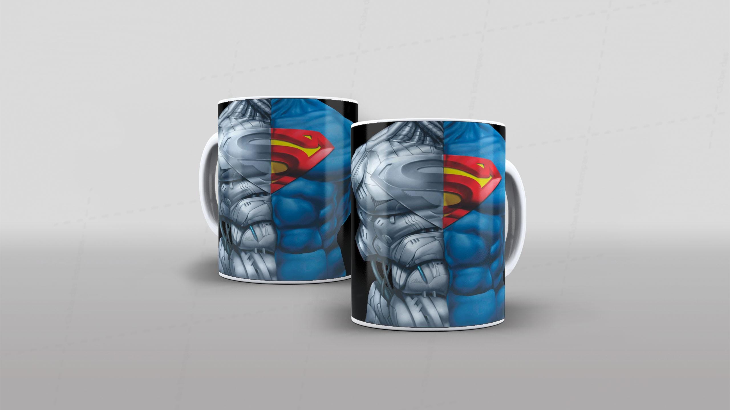 Arte caneca camiseta corpo roupa herois DC super homen robo super man bot-6568