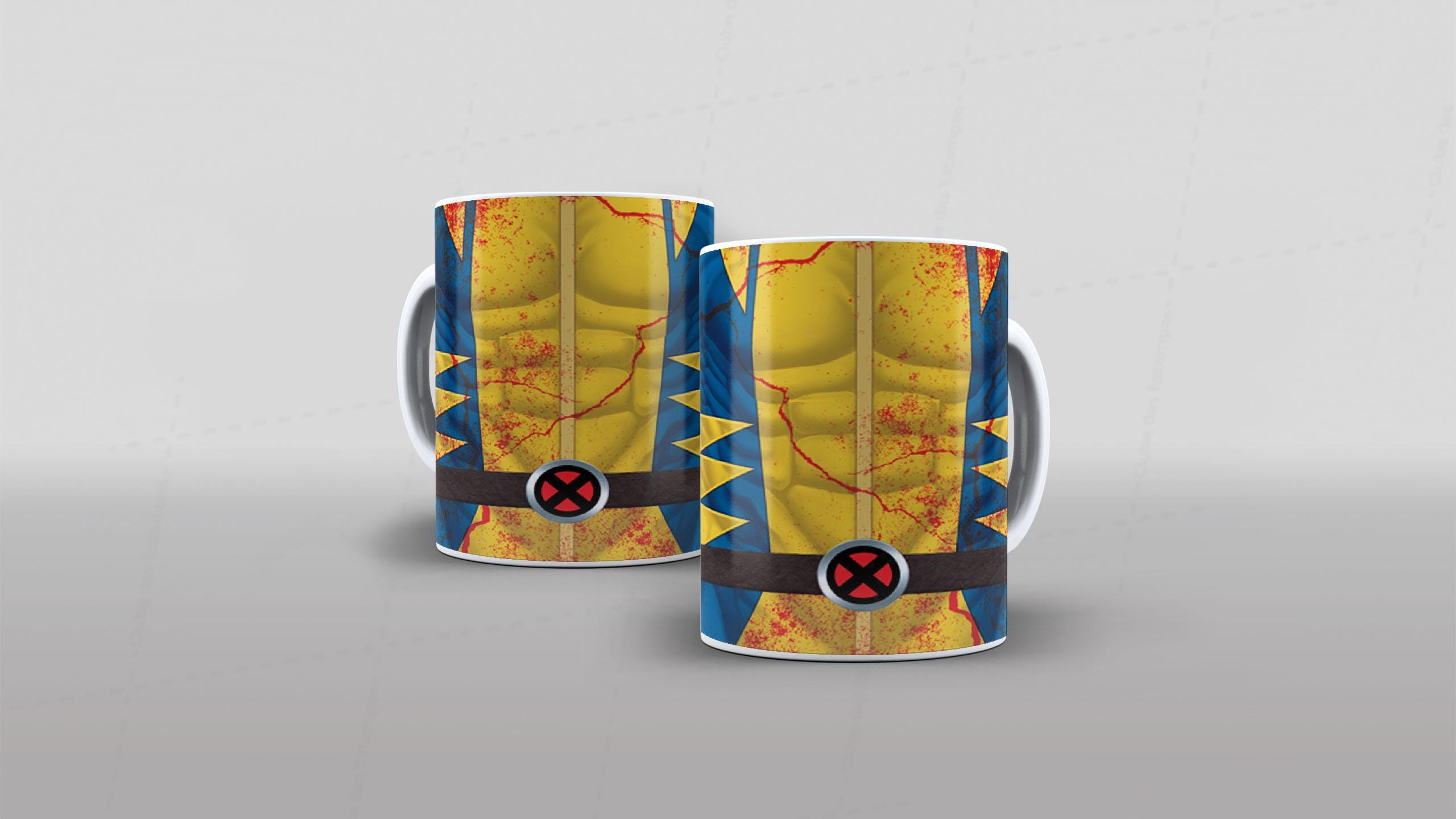 Arte caneca camiseta corpo roupa herois DC wolverine-6576