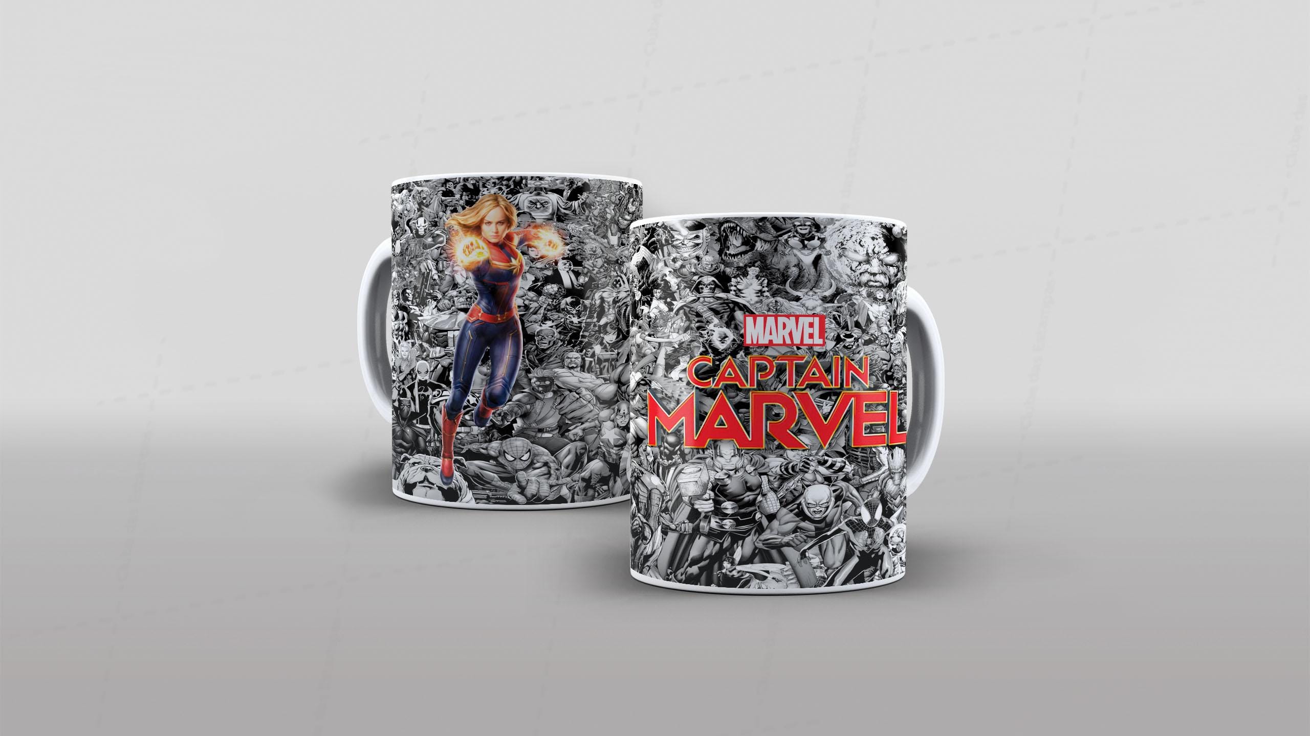 Arte Capita Marvel herois - para sublimaçao de canecas-7121