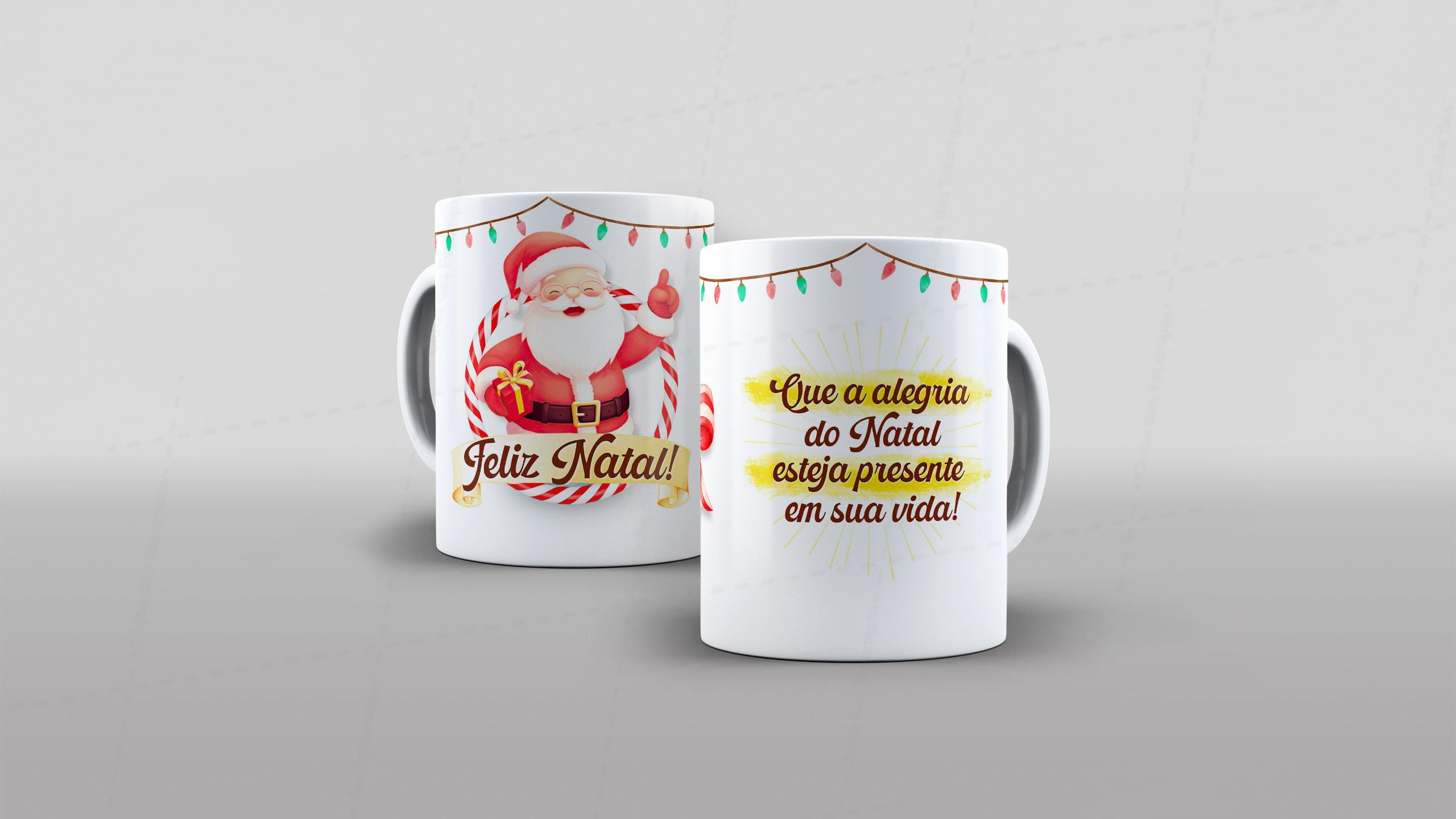 Arte feliz natal que a alegria do natal esteja presente em sua vida pra caneca-7882