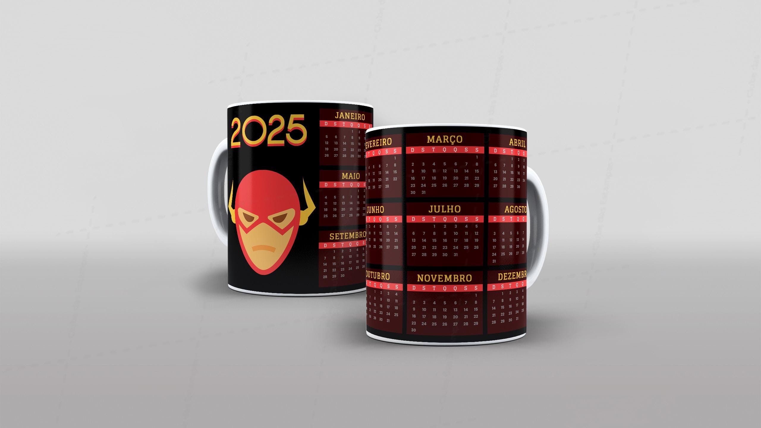 Arte calendario 2025 flash para caneca-7895
