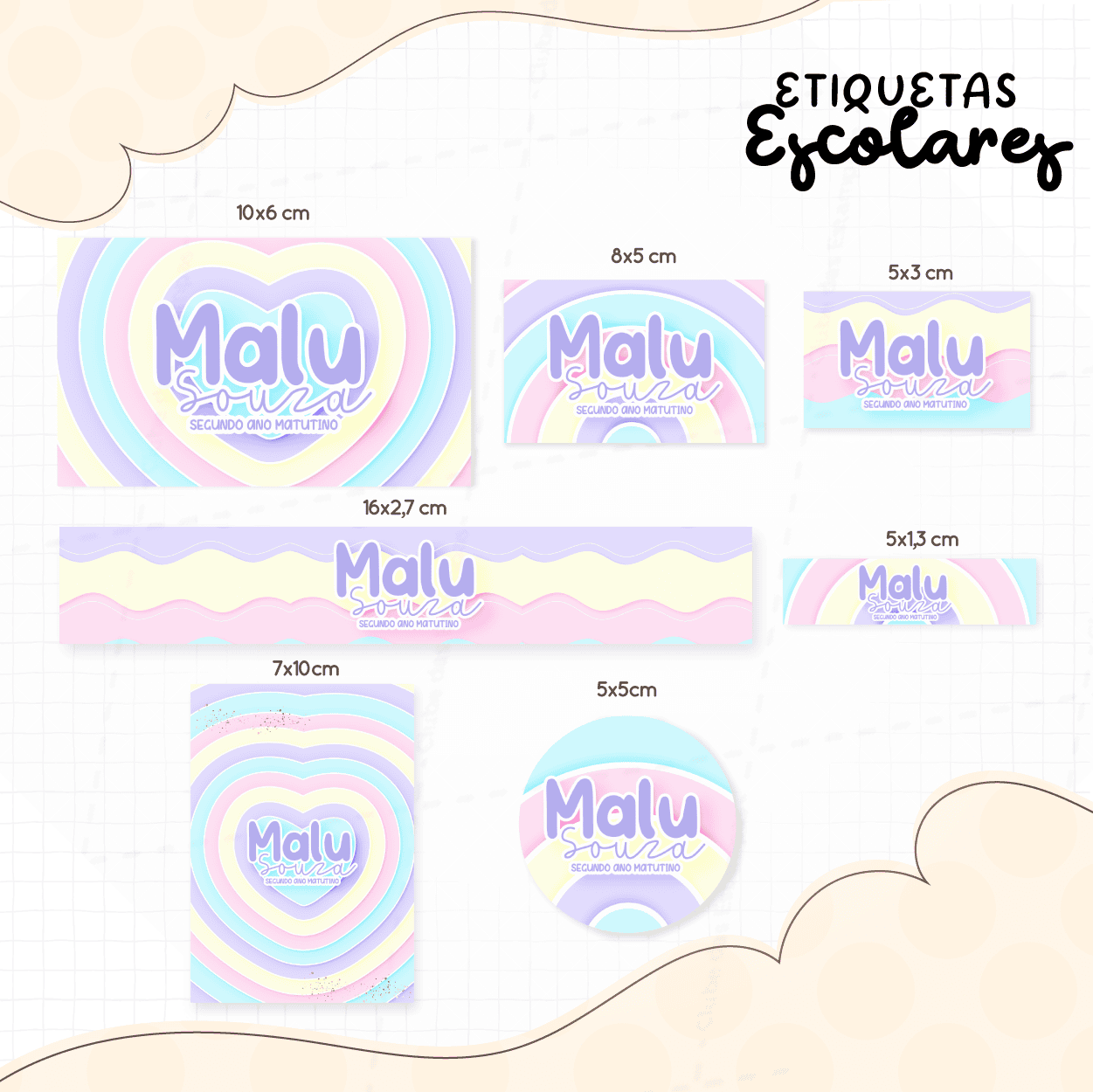 Arte Etiquetas escolares candy color com nome-7923