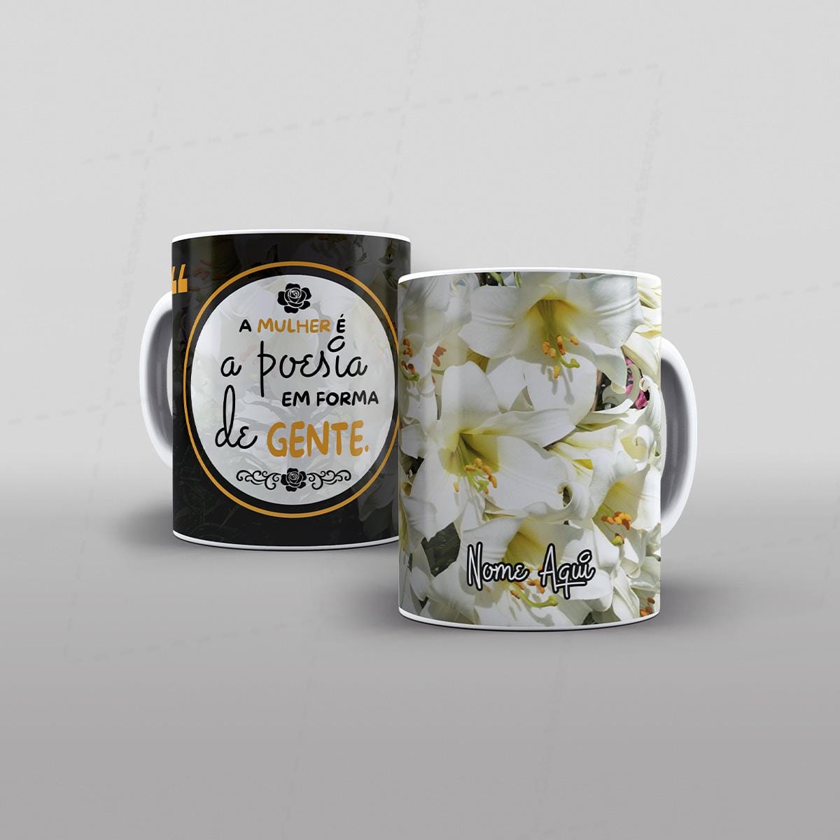 Arte a mulher e a poesia em forma de gente para caneca com nome-7968