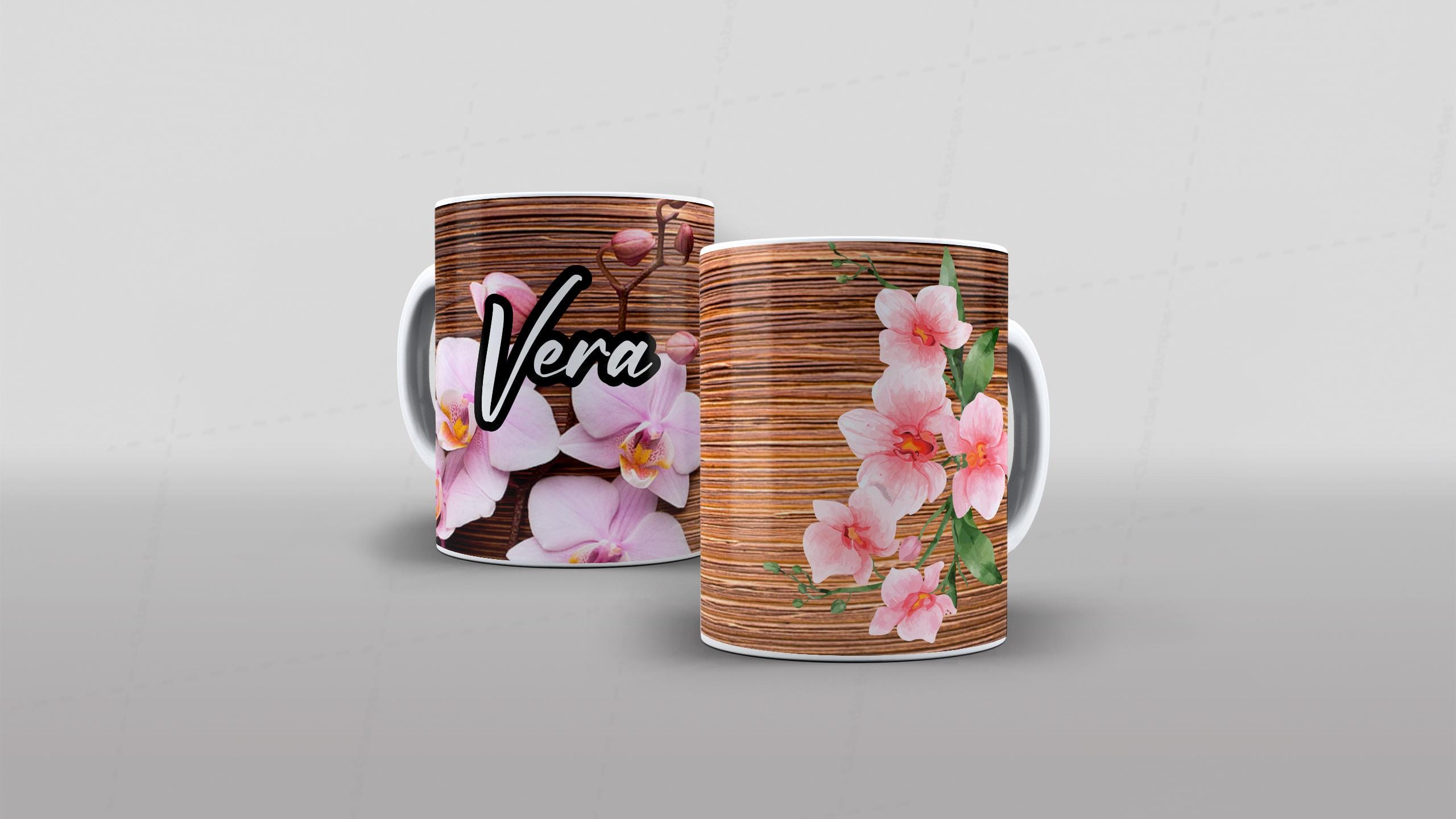 Arte para caneca floral com nome-7973