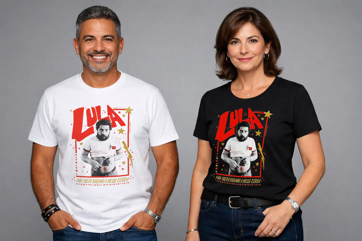 Arte para camiseta lula 13 pra fazer brilhar a nossa estrela
