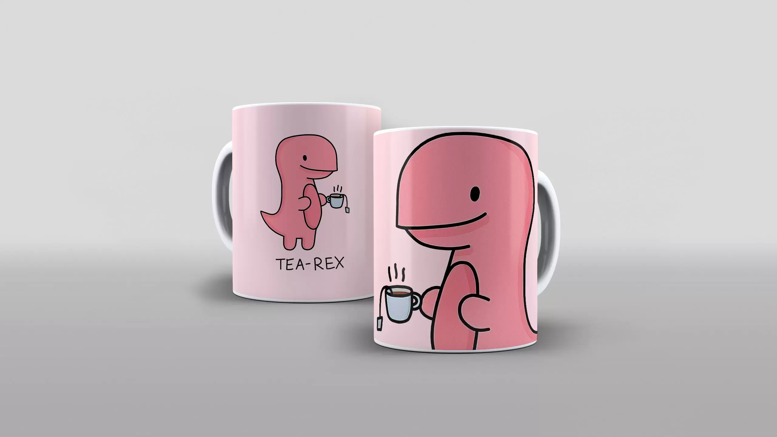 Arte Tea-rex - dinossauro - t-rex chá para caneca